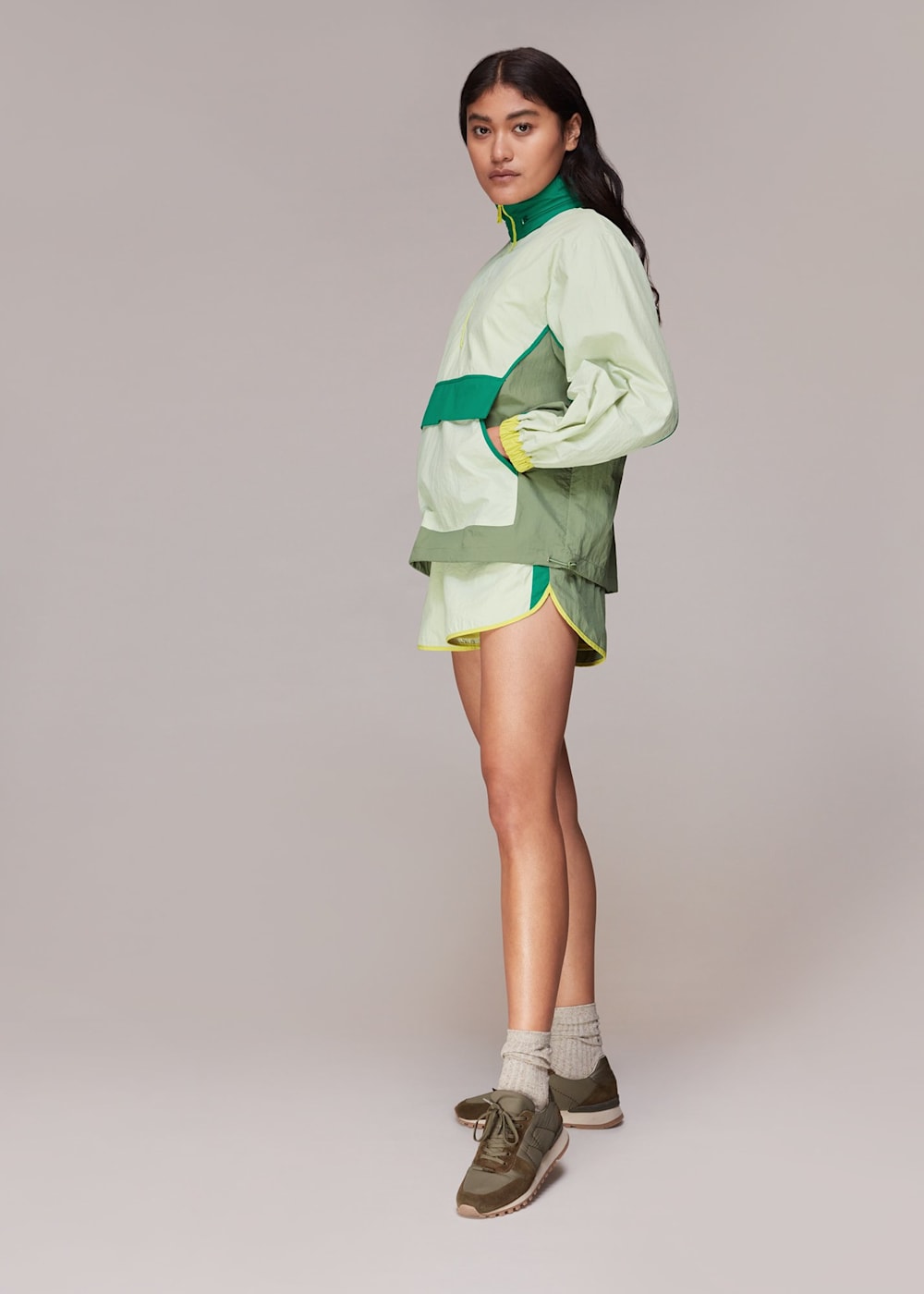 Colour block anorak online